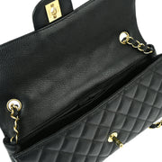 Chanel 2009-2010 Black Caviar East West Shoulder Bag