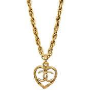 Chanel Heart Gold Chain Pendant Necklace 1983