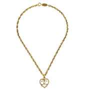 Chanel Heart Gold Chain Pendant Necklace 1983