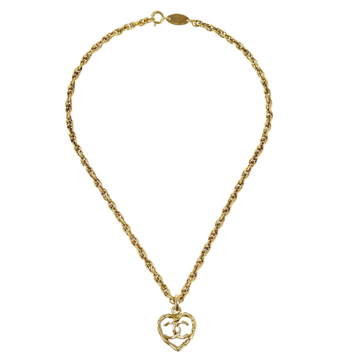 Chanel Heart Gold Chain Pendant Necklace 1983