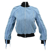 Christian Dior Zip Up Denim Jacket Light Blue #36