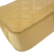 Chanel Beige Lambskin Classic Single Flap Shoulder Bag