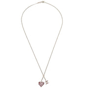 Chanel Heart Chain Pendant Necklace Gold 05P