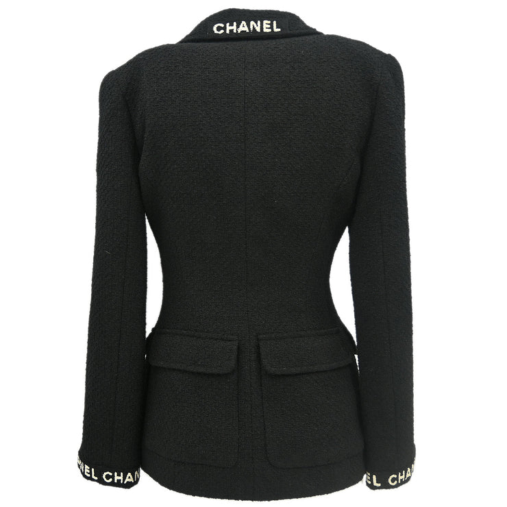 Chanel Double Breasted Jacket Black 95A #38