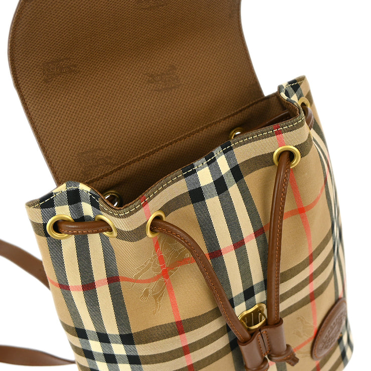 Burberrys Beige House Check Backpack