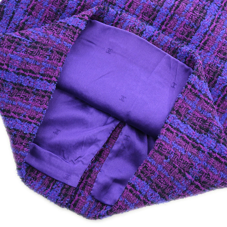 Chanel Setup Suit Jacket Skirt Purple 95A #36