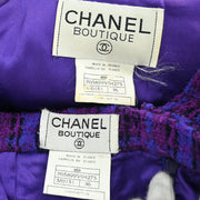 Chanel Setup Suit Jacket Skirt Purple 95A #36