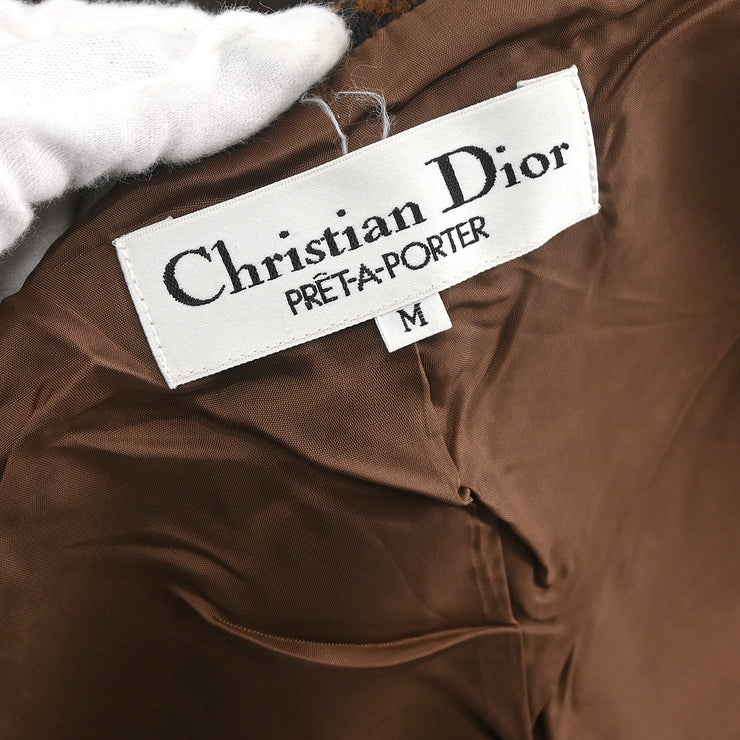 Christian Dior Collarless Single Breasted Jacket Brown #M