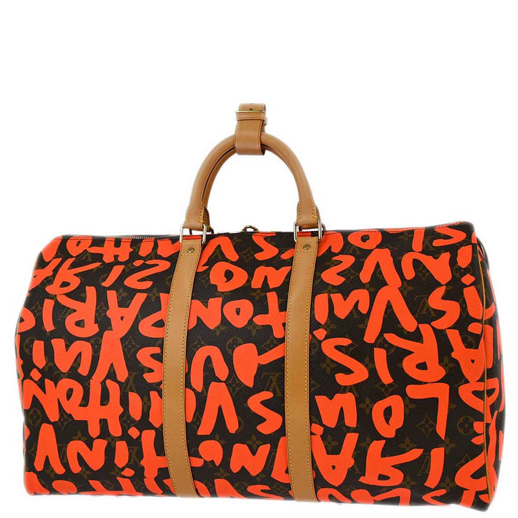 Louis Vuitton 2009 Orange Monogram Graffiti Keepall 50 Duffle M93699