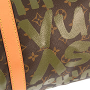 Louis Vuitton 2001 Khaki Monogram Graffiti Keepall 50 Duffle M92196