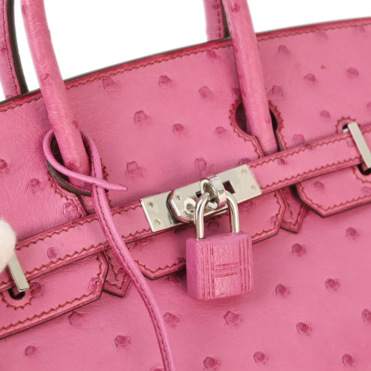 Hermes * 2009 Fuchsia Pink Ostrich Birkin 25 Handbag