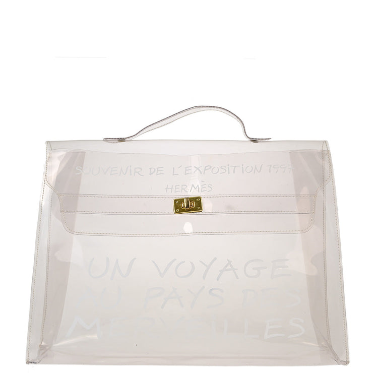 Hermes Clear Vinyl Kelly Beach Handbag