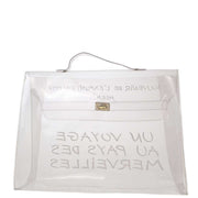 Hermes Clear Vinyl Kelly Beach Handbag