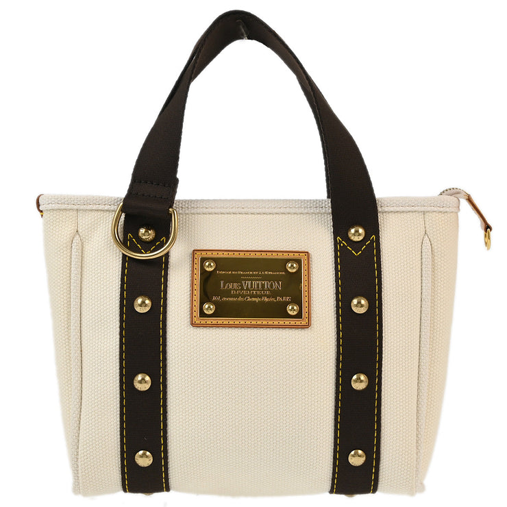 Louis Vuitton 2005 White Antigua Cabas PM Tote Bag M40039