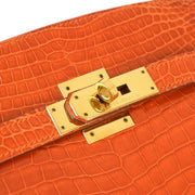 Hermes * 1994 Pain d'epice Crocodile Porosus Kelly Sport MM Shoulder Bag