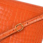 Hermes * 1994 Pain d'epice Crocodile Porosus Kelly Sport MM Shoulder Bag