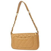 Chanel Beige Caviar Skin Hobo Chain Handbag