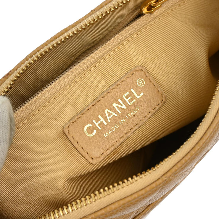 Chanel 2003-2004 Beige Caviar Shoulder Bag