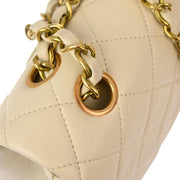 Chanel Ivory Lambskin Medium Classic Double Flap Shoulder Bag