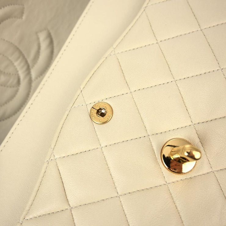 Chanel Ivory Lambskin Medium Classic Double Flap Shoulder Bag