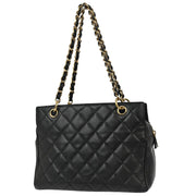 Chanel Black Caviar Petite Timeless Tote PTT Chain Handbag