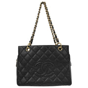 Chanel Black Caviar Petite Timeless Tote PTT Chain Handbag