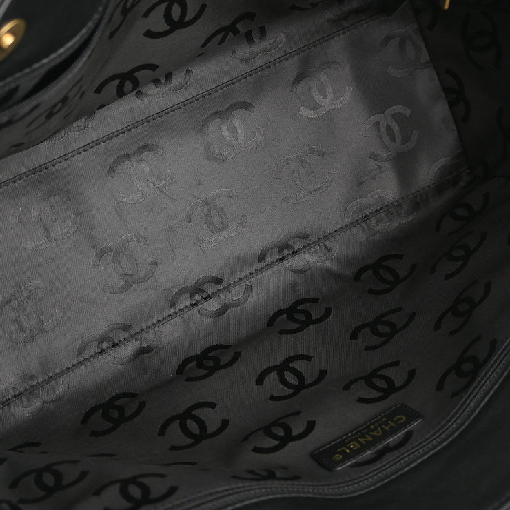 Chanel Black Calfskin Wild Stitch Tote Handbag