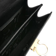 Salvatore Ferragamo Black Gancini 2way Shoulder Handbag