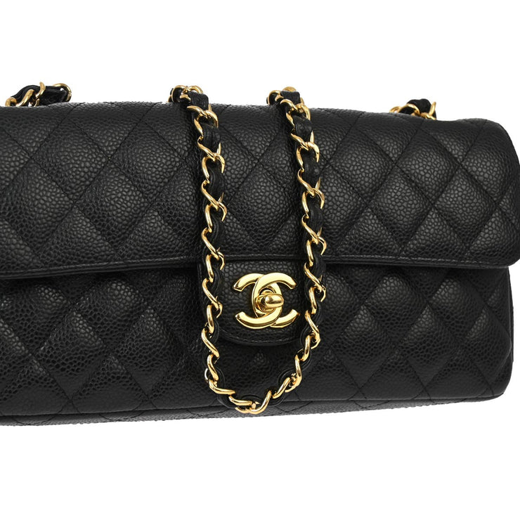 Chanel 2009-2010 Black Caviar East West Shoulder Bag