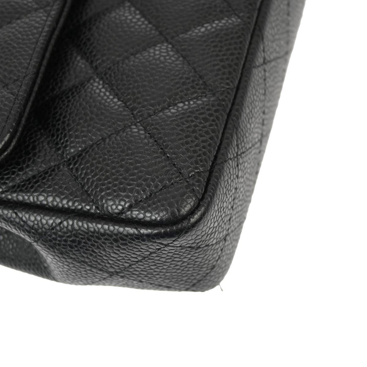 Chanel Black Caviar East West Shoulder Bag