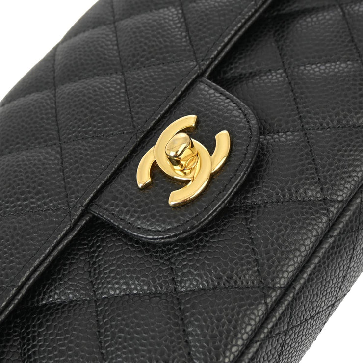 Chanel 2009-2010 Black Caviar East West Shoulder Bag