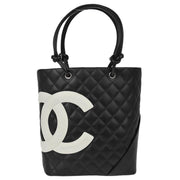 Chanel Black Calfskin Cambon Ligne Tote Handbag