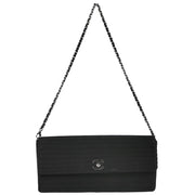 Chanel Black Satin East West Shoulder Bag