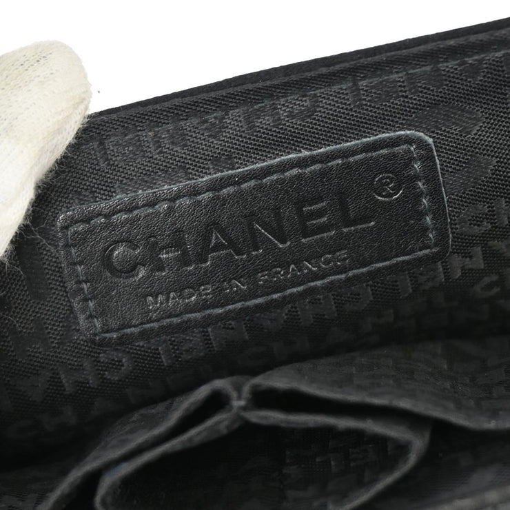 Chanel Black Satin East West Shoulder Bag