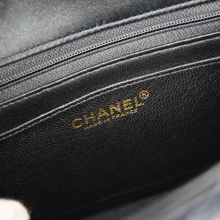 Chanel Black Satin Mini Classic Square Flap Shoulder Bag 17