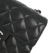 Chanel Black Caviar Mini Classic Square Flap Shoulder Bag 17