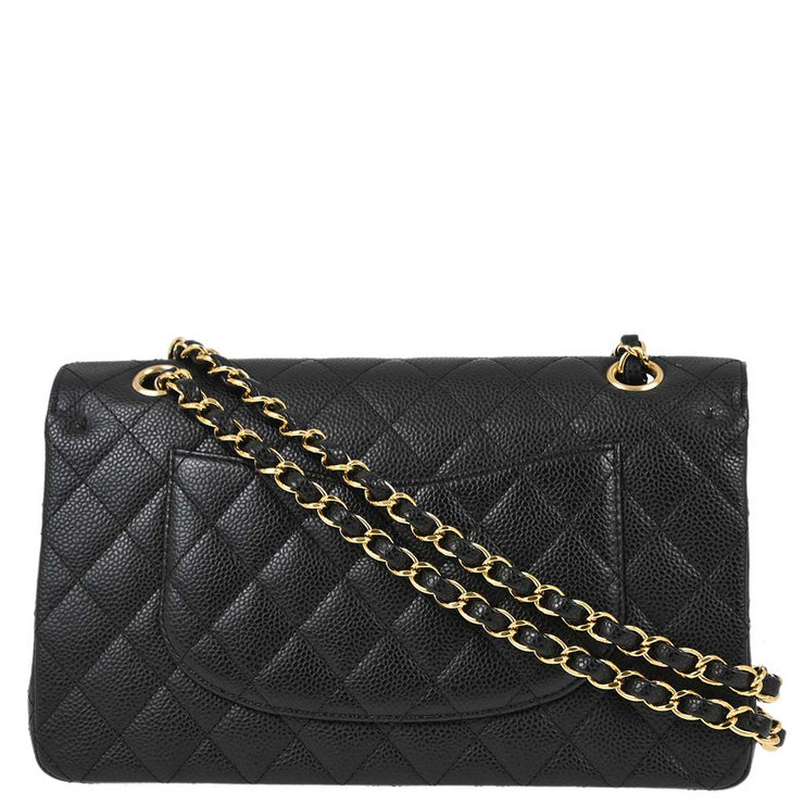 Chanel Black Caviar Medium Classic Double Flap Shoulder Bag