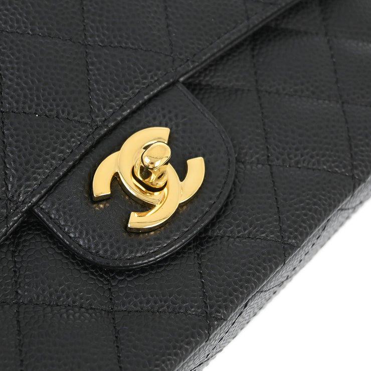 Chanel Black Caviar Medium Classic Double Flap Shoulder Bag