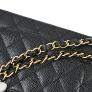 Chanel Black Caviar Medium Classic Double Flap Shoulder Bag