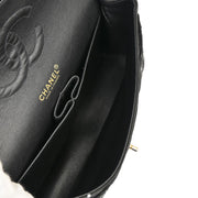 Chanel Black Canvas COCO Medium Classic Double Flap Shoulder Bag