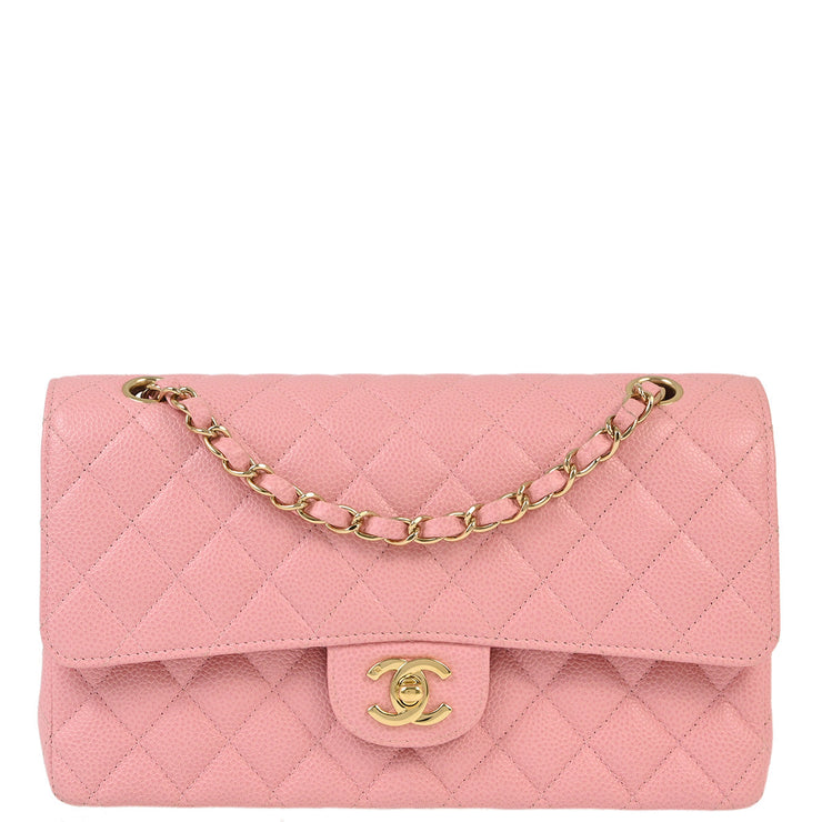 Chanel Pink Caviar Medium Classic Double Flap Shoulder Bag