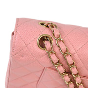 Chanel Pink Caviar Medium Classic Double Flap Shoulder Bag