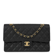 Chanel Black Caviar Medium Classic Double Flap Shoulder Bag