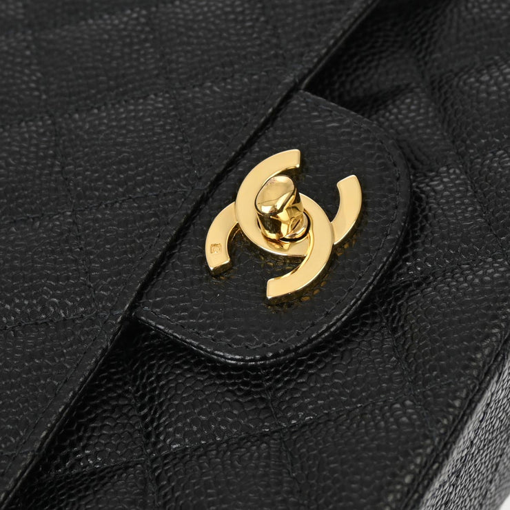 Chanel Black Caviar Medium Classic Double Flap Shoulder Bag