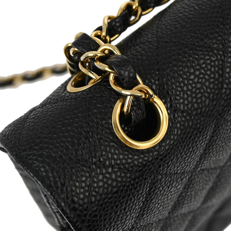 Chanel Black Caviar Medium Classic Double Flap Shoulder Bag