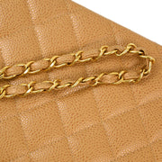 Chanel 1991-1994 Beige Caviar Medium Diana Shoulder Bag