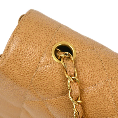Chanel 1991-1994 Beige Caviar Medium Diana Shoulder Bag