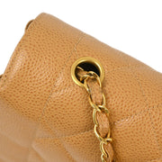 Chanel 1991-1994 Beige Caviar Medium Diana Shoulder Bag