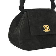 Chanel 1996-1997 Black Suede Handbag