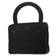 Chanel Black Velvet Mini Square Handbag